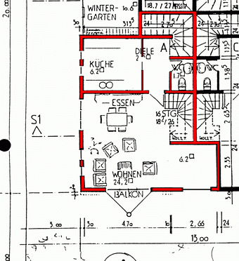 Vermietungen Wohnungen provisionsfrei nahe Friedberg Maisonette Wohnung / Reihenhaus 124 m davon ca. 95 m Wohnflche und 29 m Nutzflche, 1. Stock Haus 1a, Kche, Gste-WC, Wohn- und Ezimmer, klicken zur Vergerung